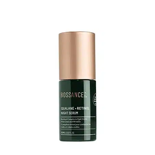 BiossanceSqualane + Retinol Serum. Encapsulated Time Release Retinol to Reduce Fine, Lines, Wrinkles, Discoloration and Texture. Cell Turnover with Minimal Irritation (fl oz)